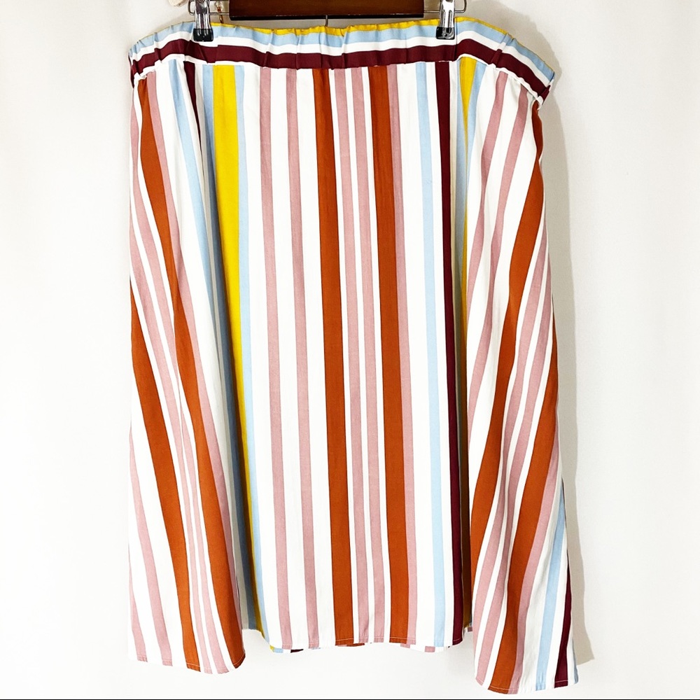 Eloquii Striped Midi Skirt
